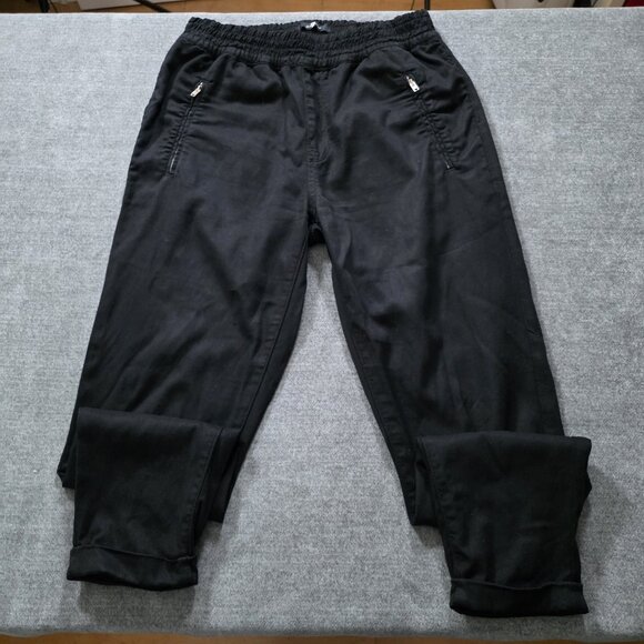 7 For All Mankind Pants Womens 28 Black Jogger Pullon Pockets Punk Grunge Goth - Picture 9 of 16